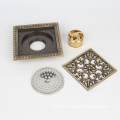 Elegant 5 Inch Brass Bathroom Shower Drain Square Floor Waste Trap