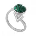 Assorted Syn Malachite Stone Rings Owl Shape Ring for Women Malachite Heart Rings for Girl Women Wedding Adjustable ring