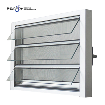 Aluminum Frame Tempered Glass Louvered Window