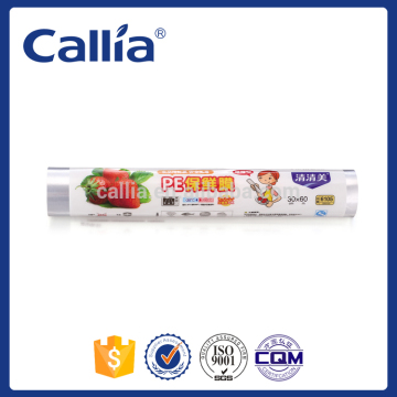 Chinese Wholesale Waterproof Kitchen Plastic Food Wrap on Roll 30cm x 60m