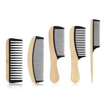 Hot Selling 100% Natural Black Buffalo Ox Horn Handmade Hair Comb | No Static | Wooden & Bamboo Wide Tooth Combs