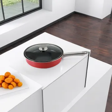 Non-Stick Frying Pan with Flat Bottom and Stainless Steel Handle for Oil-Free Cooking in the Kitchen