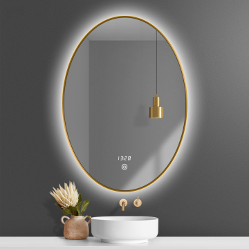Wall-Mounted Bluetooth LED Vanity Mirror with Metal Frame