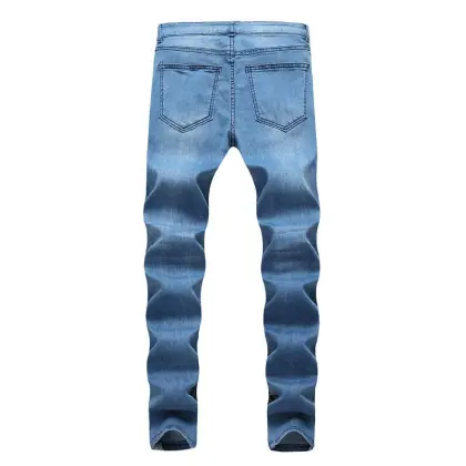 Mens Designer Jeans Long Light Blue