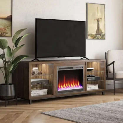 Fire place tv stand for home
