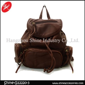 2015 pu packsack/washed backpack/soft shoulder backpack