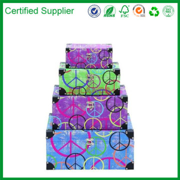 modern colorful purple decorative wooden storage boxes