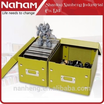NAHAM House Collapsible Metal Label Button Folding Storage Shoe Boxes With Lid