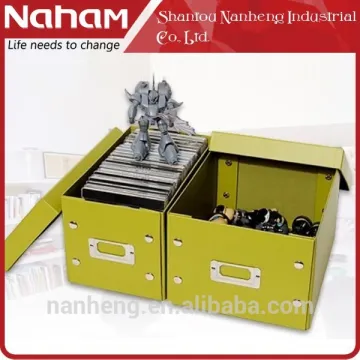 NAHAM House Collapsible Metal Label Button Folding Storage Shoe Boxes With Lid