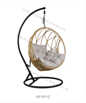 Function curve striped bamboo woven outdoor hanging chair