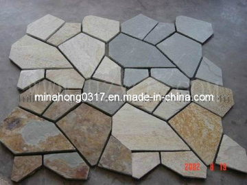 Slate Tiles, Mosaic, Rusty /Yellow/Green Slate, Cultural Stone, Paving Stone