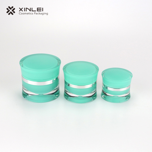 Embalagens cosméticas da capa redonda acrílica verde 50g