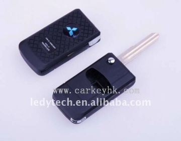 Mitsubishi key case for Grundy 3 buttons flip key