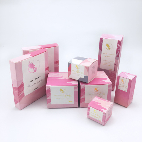 Custom Gold Foil Tuck Top Skincare Packaging Boxes