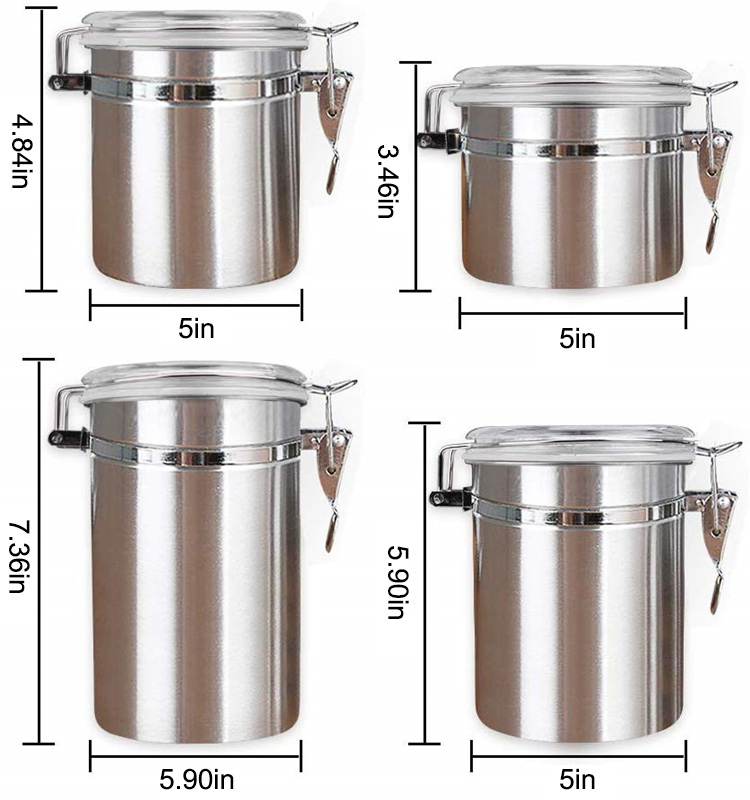 stainless steel kitchen canister