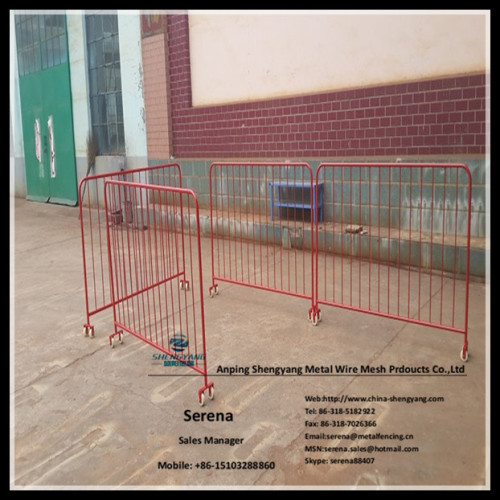 Pedestrian Roadside crowd control barriers (with rollers)