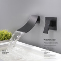 Tembaga Tembaga Matte Black Waterfall Basin Mixer Faucet