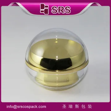 Acrylic cosmetic jar wholesale, luxury 5g acrylic gold ball jar clear