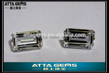 rectangle shape emerald cut white glass crystal