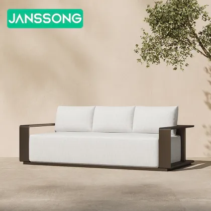 Modern Villa Courtyard: Waterproof Metal Outdoor Furniture Set