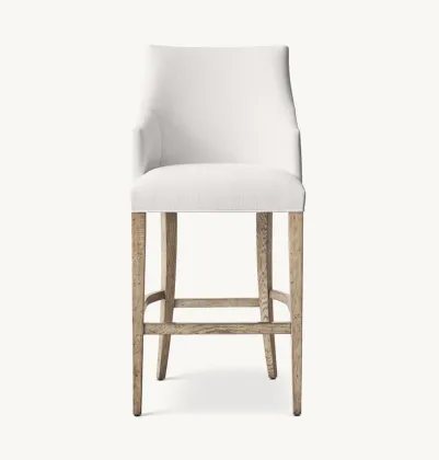 Ella Midcentury Design Wooden Frame Leather Bar & Counter Stool