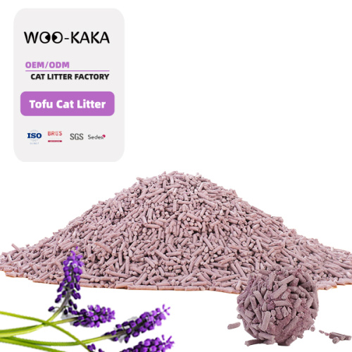 Arena de tofu para gatos con aroma a lavanda de alta calidad