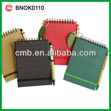 ECO FRIENDLY ELASTIC BAND NOTEBOOK WITH PEN