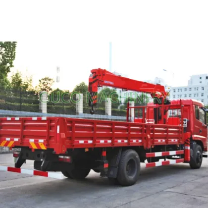 China Flatbed Truck with Crane 8 Ton 10 Ton Truck Mounted Crane Hiab Palfinger Telescopic Boom