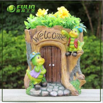 Carterpillar House Welcome Polyresin Planter (NF50011-2)