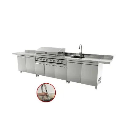 2022 Luxury Modular Gas Grill Island Barbeque Kitchen Sink Cabinets Ready to Assemble