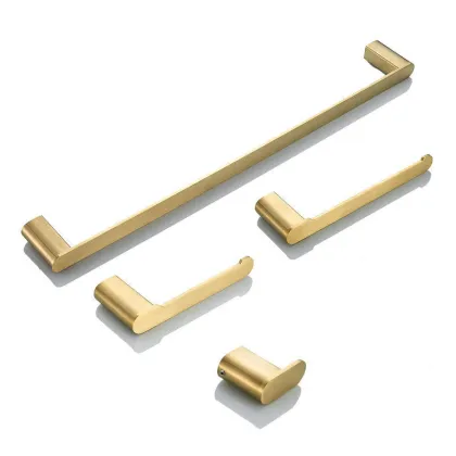 Stainless Steel Wall-Mounted Black Four-Piece Bathroom Hardware Set