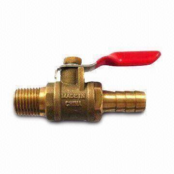 Gas Valve, with Brass Body and Stem, Measuring 3/8 Inch