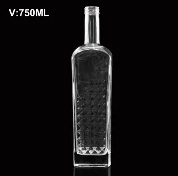 Square 750ml Glass Drinkware Bottle Glass Bottle Diamond Shape