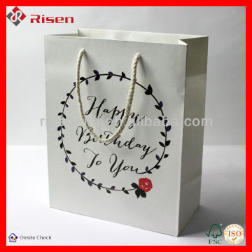 cute new coming paper gift bag for birthday