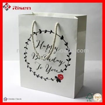 cute new coming paper gift bag for birthday