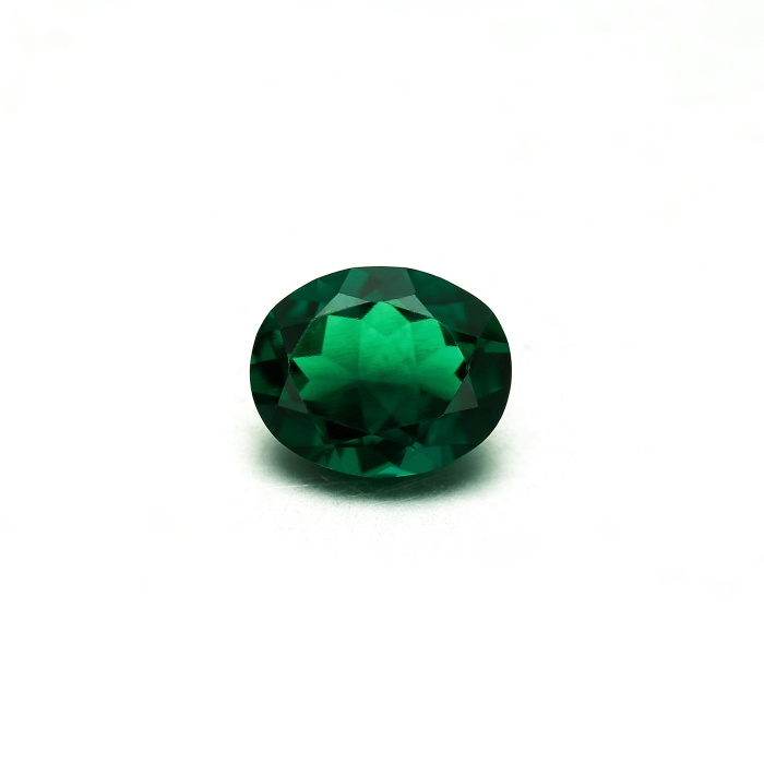 Floral Jewelry Zambian Lab Grown Emerald Oval 5x8mm