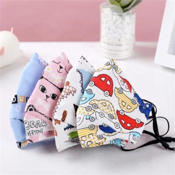 Cartoon Children Cotton mask Washable PM2.5 carbon filter