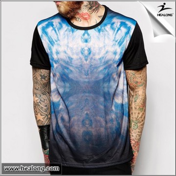 Custom Fashion Dye Sublimation Printed Men Tshirt