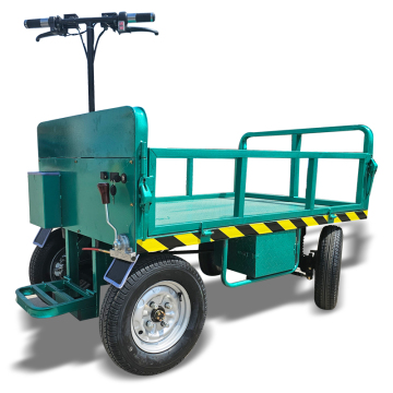 Electric Four-Wheel Trolley Cart with Dual Disc Brake System for Station Transport