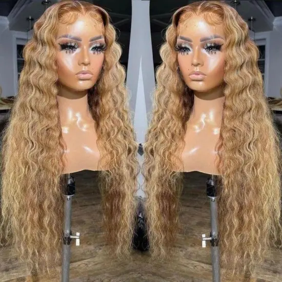 Natrual Honey Blonde Highlight Wig, Hd Transparent Lace Front Piano Color Straight Wig, Pre Pluck Lace Wig Human Hair