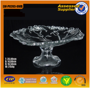 Glass Fruit Plate with Foot (LW-P0203-6WB)