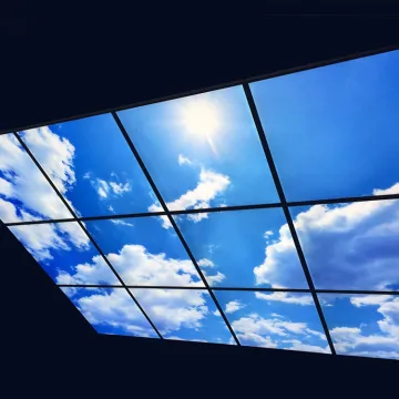 595x595mm LED Skylight Panel - Blue Sky Clouds Ceiling Light for Hospital and Office
