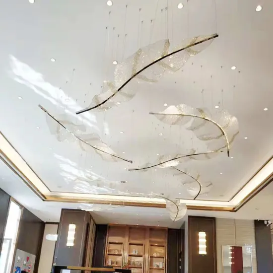 Restaurant Decoration Crystal maple leaf Large Pendant Light