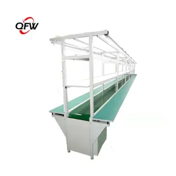 QFW Green PVC Belt Conveying Equipment for LED Light Assembly Line