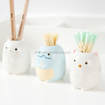 Wholesale Mini Ceramic Kids Toothbrush Holders in Funny Animal Shapes
