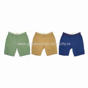 100% Cotton Men's Woven Short Pants, Customized and Small Orders Acceptable