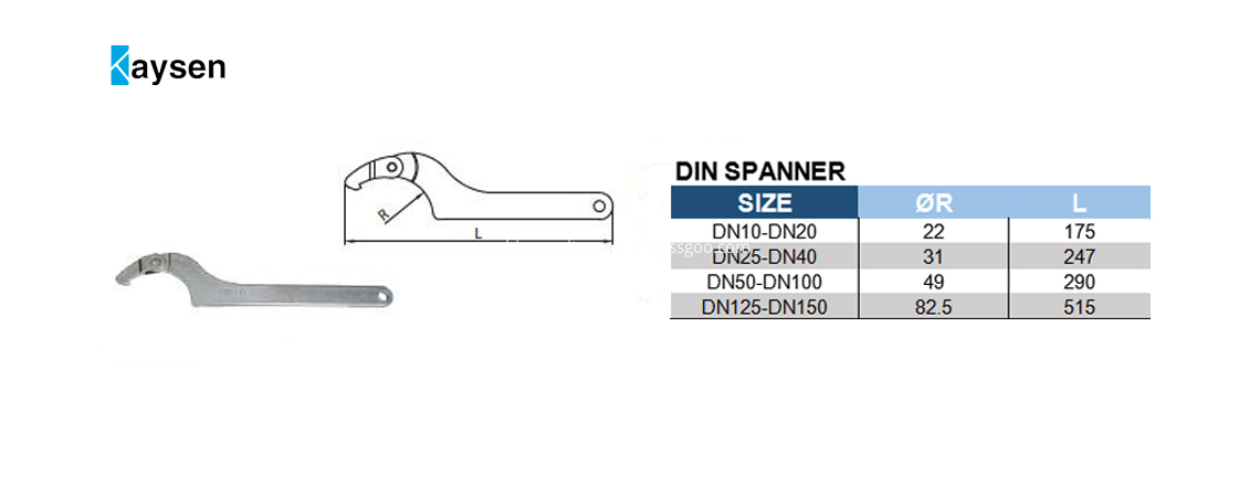 DIN SPANNER DIMENSION