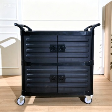 Three-Tier Plastic Food Cart for Restaurant and Hotel