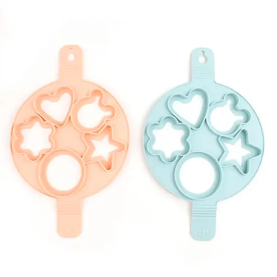 2-Piece Silicone Pancake Molds: Reusable 5-Hole Pancake Maker with Non-Stick Technology