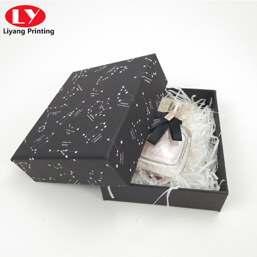 Boîte de papier cadeau de parfum noir mat